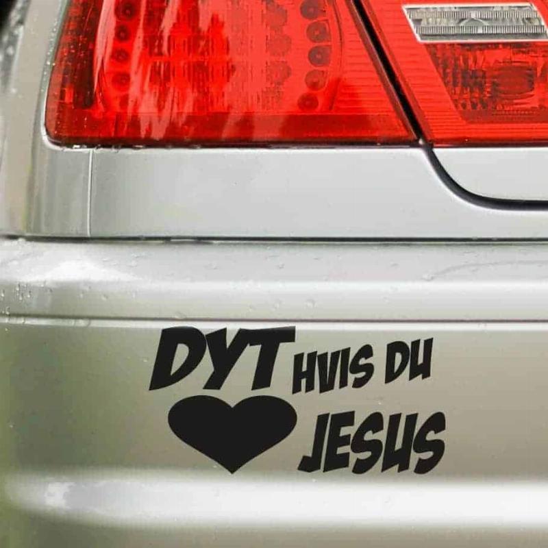 Dyt Jesus - Inspirerende Vægklistermærke til Bil og Have