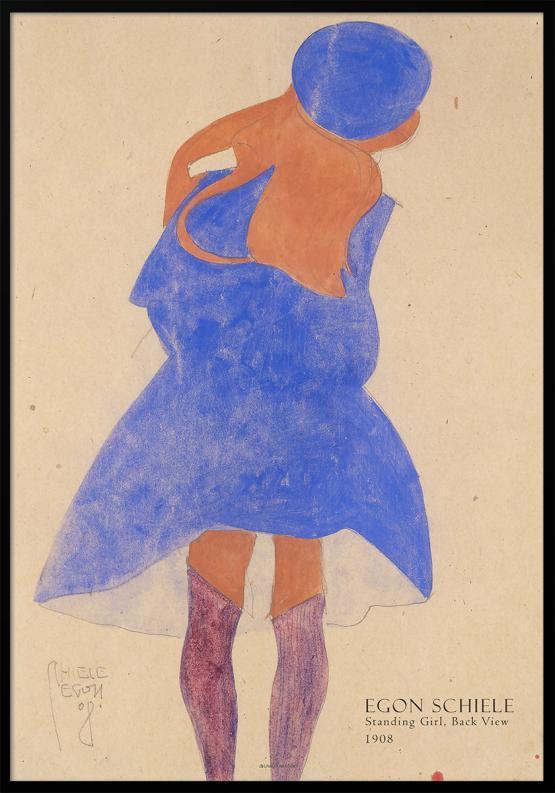 Egon Schiele – Stående Pige Plakat til Dit Hjem