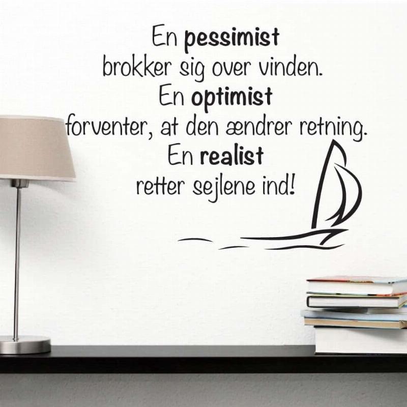 Inspirerende Vægbeklædning "En Pessimist" til Dit Hjem