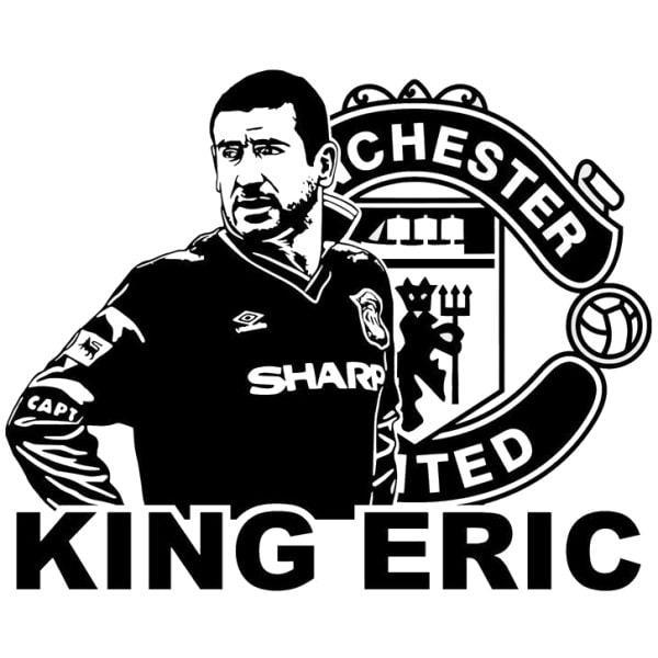 Kong Eric Cantona Vægklistermærke – Fodboldlegende 42x52 cm