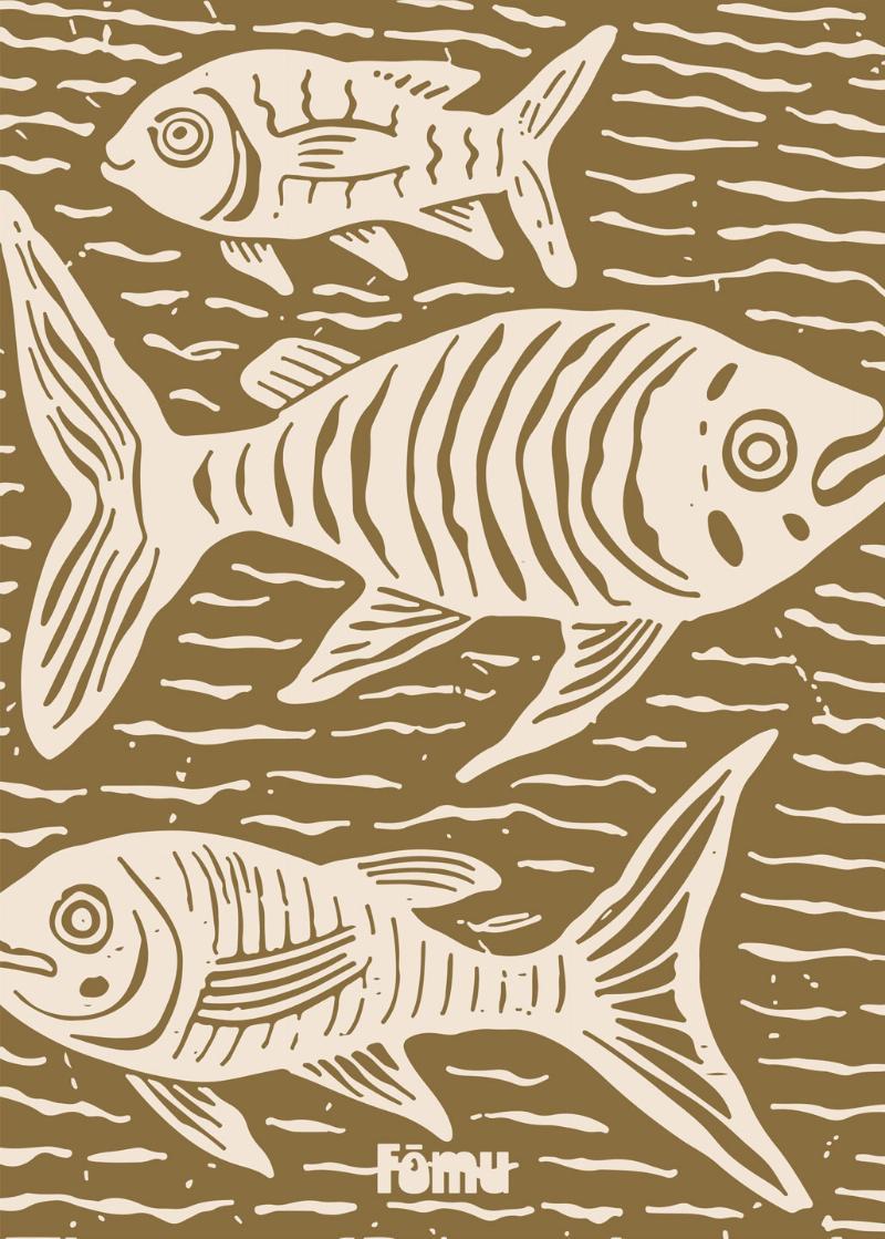 Fishes Lino 2 – Unik Vægkunst til Dit Hjem fra Fōmu