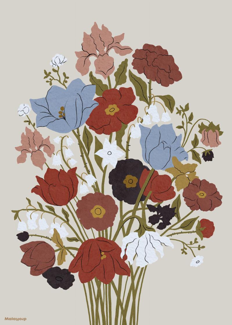 Maladroit Blomsterdesign – Unikt Kunstværk til Dit Hjem