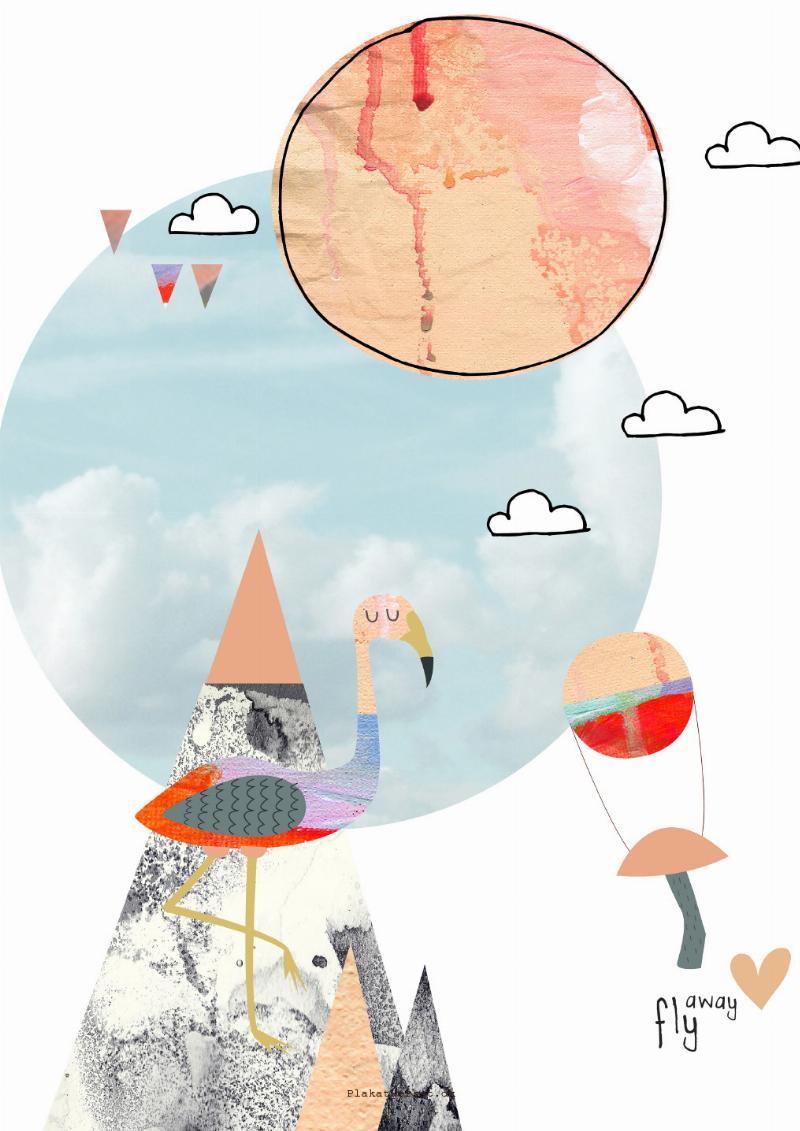 Fly Away Girl plakat – Inspirerende vægkunst til børn