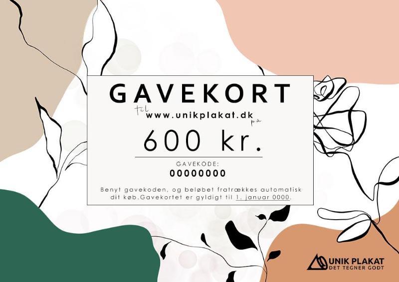 Gavekort på 600 kr. til UnikPlakat.dk – Den perfekte gave!