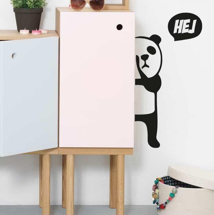 Hej Panda Vægklistermærke – Sjov Dekoration til Dit Hjem