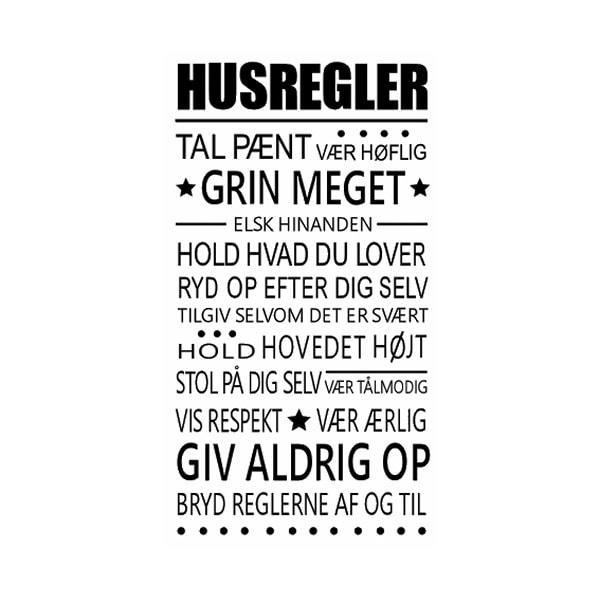Husregler Vægklistermærke - Synliggør Reglerne i Dit Hjem