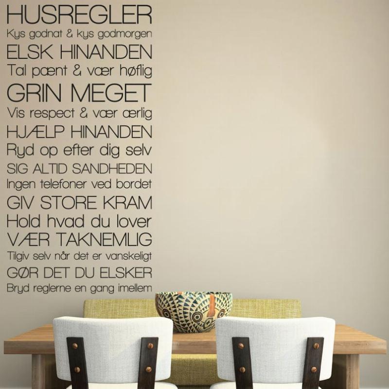 Husregler V2 – Inspirerende Vægdekoration til Dit Hjem