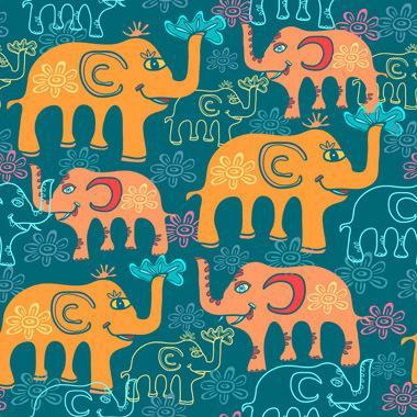 Farverig Elefant Vægkunst til Børneværelset – Illux Kids