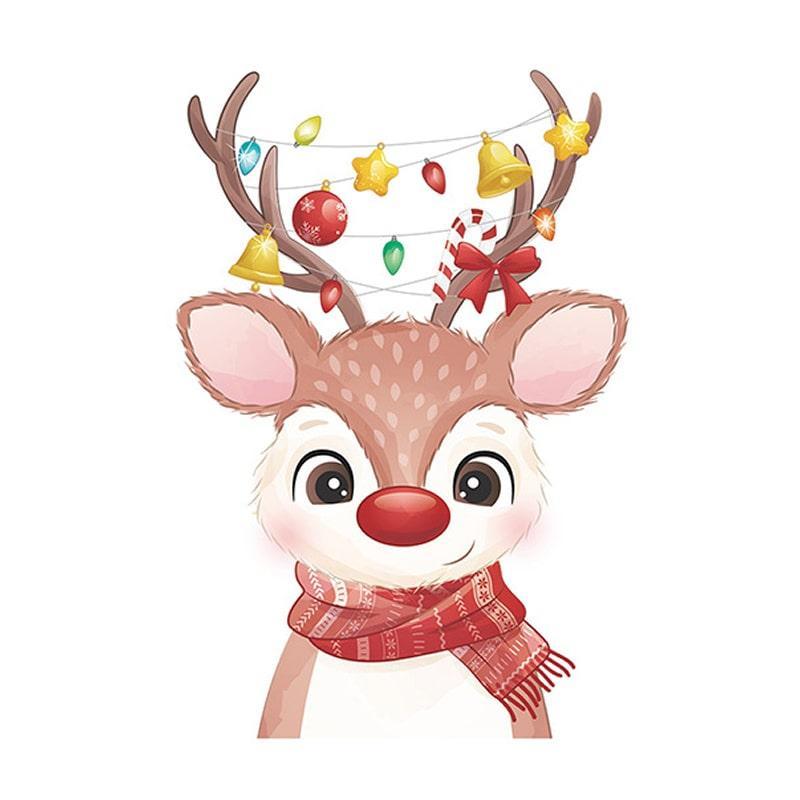 Sødt julerensdyr wallsticker – Festlig vægdekoration!