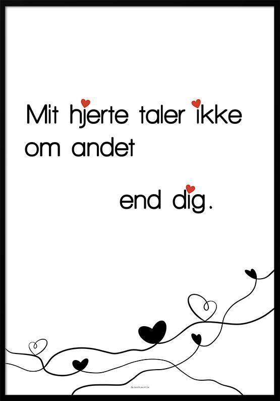 Ægte Kærlighedscitat – Vægkunst til Dit Hjem