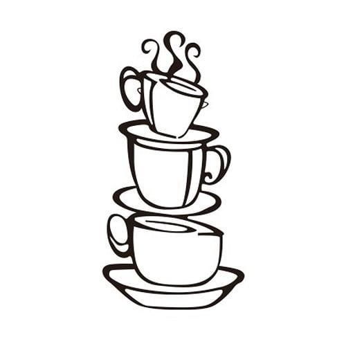 Kaffekopper Vægklistermærke - Skab Caféstemning derhjemme!