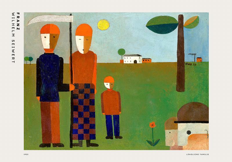 Unik Plakat af Landsbyfamilie – Kunst til Dit Hjem