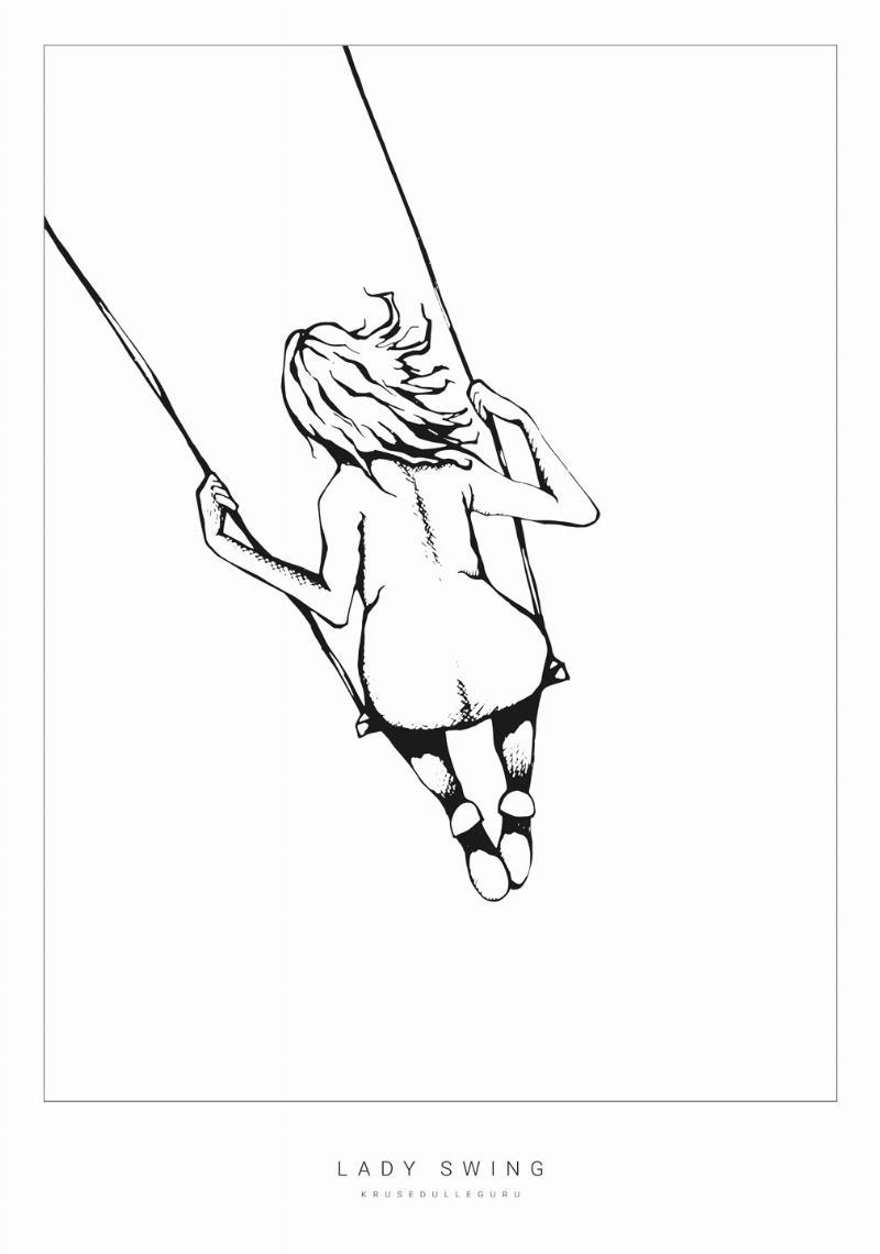 "Lady Swing" vægkunst – Eksklusiv grafisk dekoration!