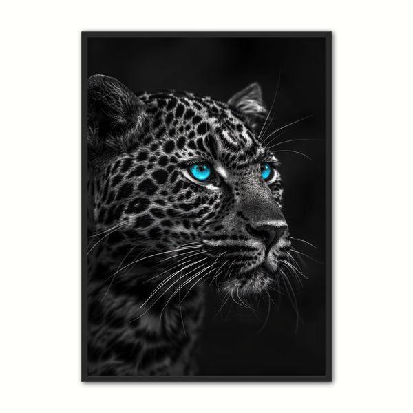 Fascinerende Plakat af Leopard med Blå Øjne til Hjemmet!