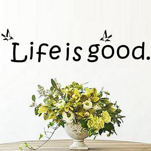 Inspirerende "Livet Er Godt" Vægklistermærke til Hjemmet