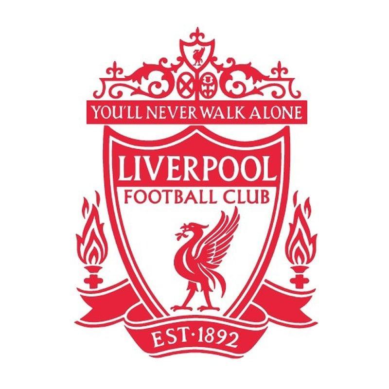 Liverpool vægklistermærke med rødt logo til drengeværelse