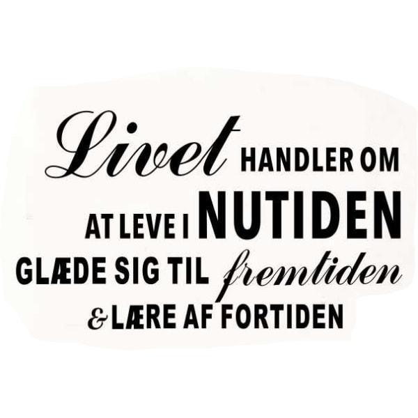 Inspirerende vægklistermærke "Livet handler om" 43x76cm