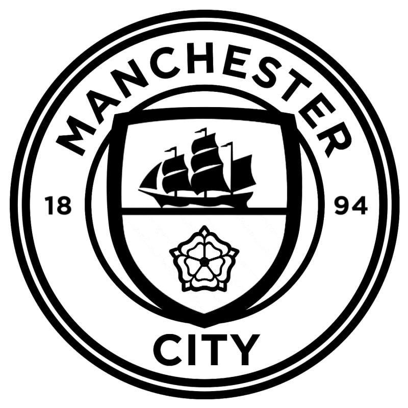 Manchester City Vægklistermærke - Sort Logo til Fans