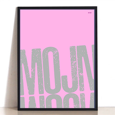 Mojn Lyserød Plakat – Unik Kunst til Dit Hjem!