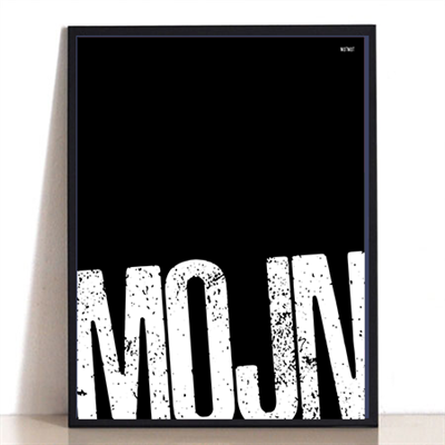 Mojn Sort – Elegant plakat med sønderjysk dialekt på udsalg!