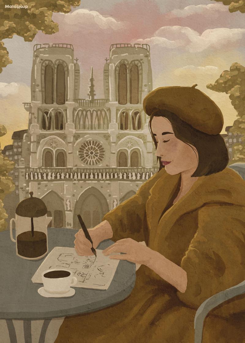 Unikt Kunstværk af Notre Dame De Paris – Maladroit Dekorativ