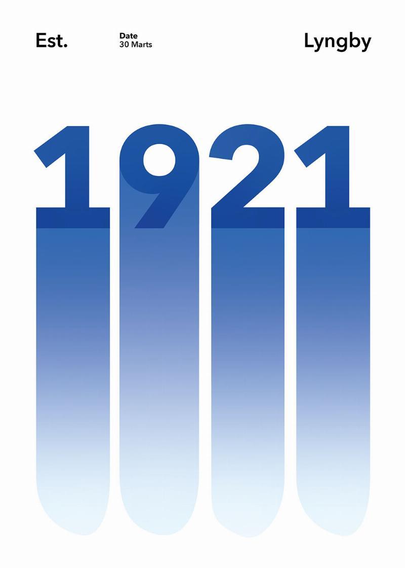 Lyngby 1921 Vægkunst fra Olé Olé – Unik Indretning!