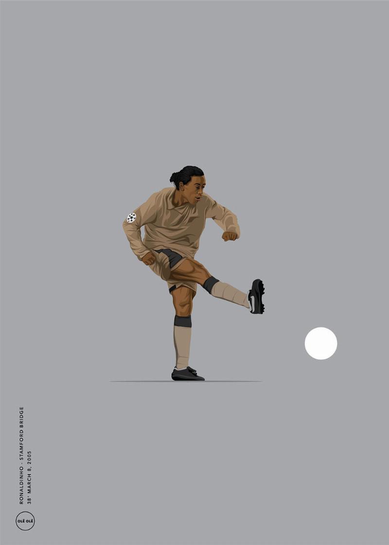 Ronaldinho Vægkunst af Olé Olé – Fodboldens Skønhed