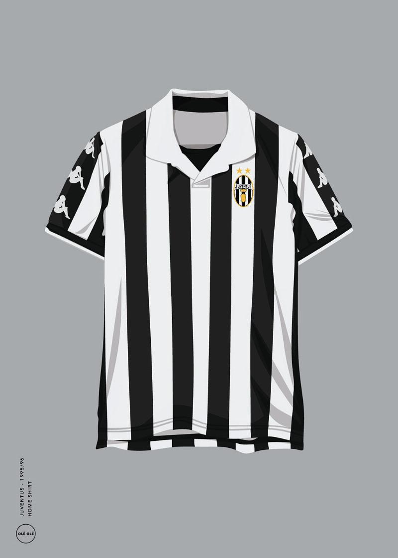 Juventus 1995/96 Hjemmeshirt – Unik Vægkunst til Fans