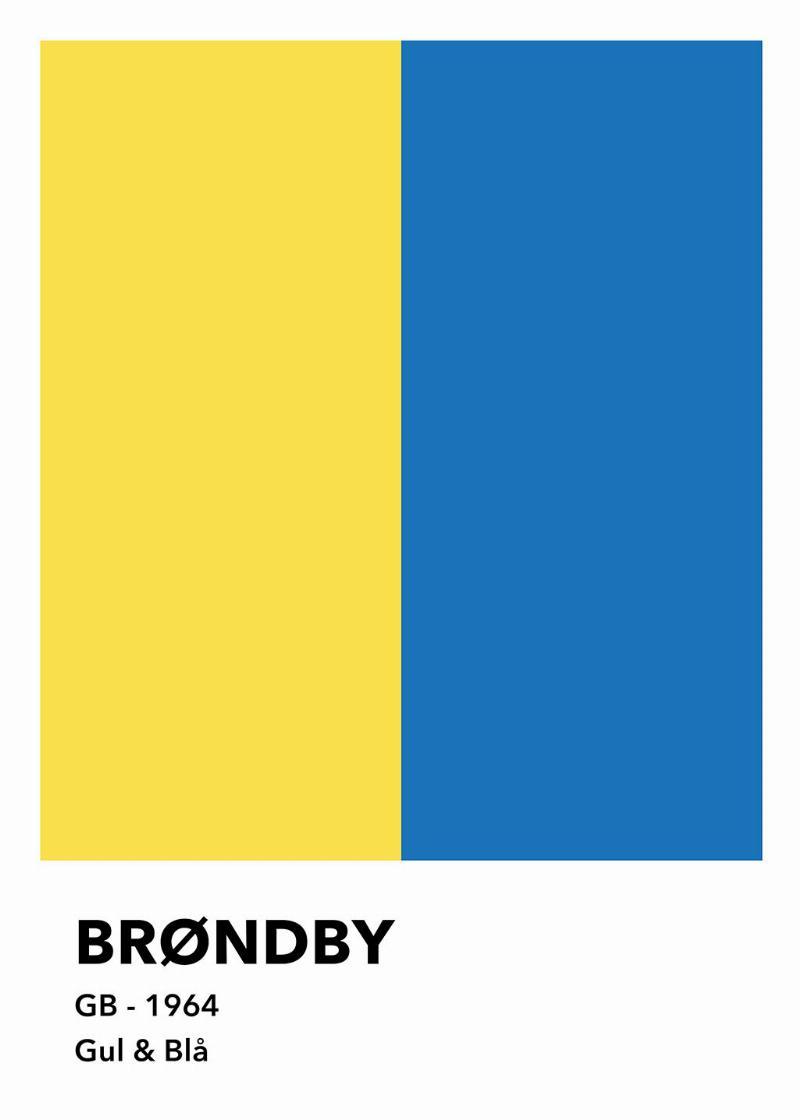 Brøndby Gul Blå Plakat – Unik Vægkunst til Dit Hjem!