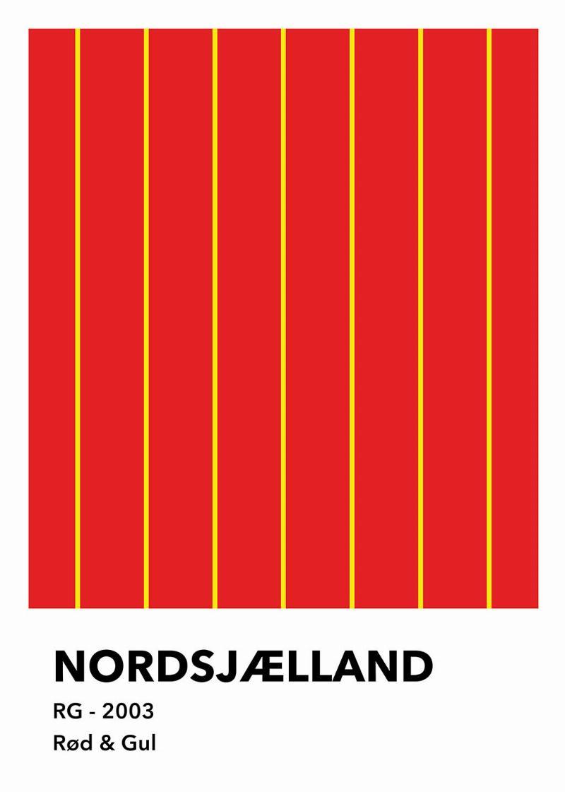 Nordsjælland – Rød & Gul Vægkunst til Dit Hjem