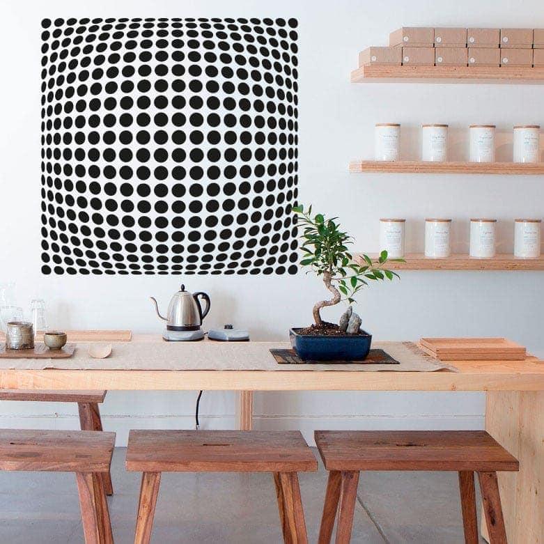 Op Art Prikker Væggklistermærke – Visuel Kunst til Dit Hjem
