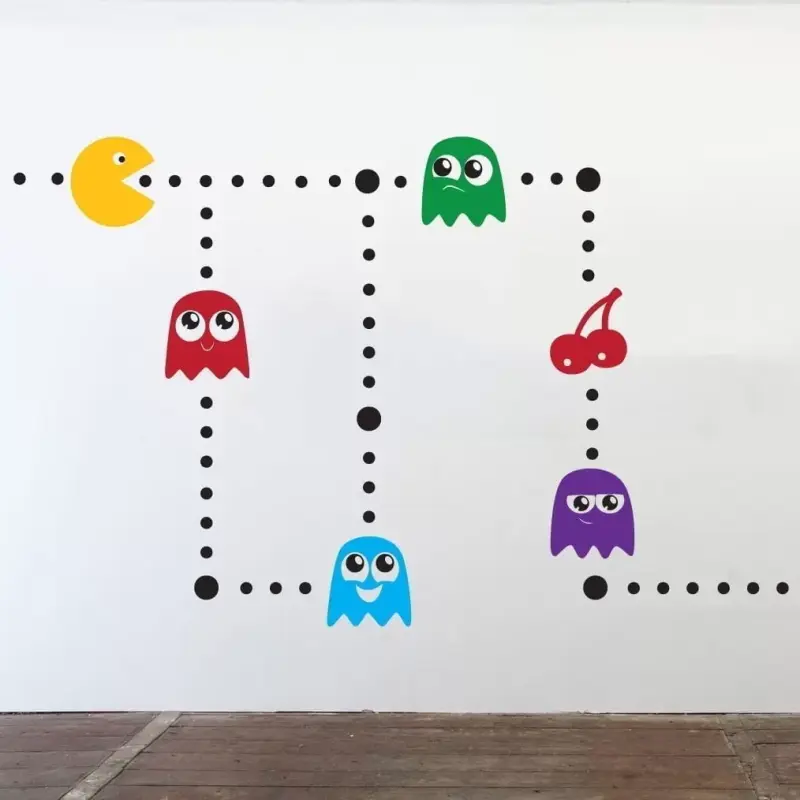 Pac Man Væggklistermærke – Retro Dekoration til Dit Hjem