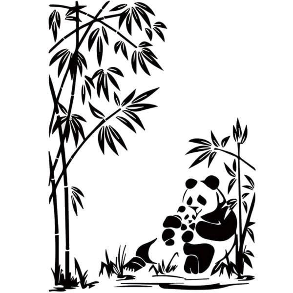 Sød panda vægklistermærke til børneværelset – Mor og unge