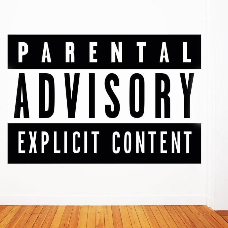 Sjovt "Parental Advisory" Vægklistermærke til Hjemmet