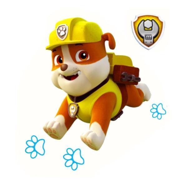 Paw Patrol Rubble vægklistermærke til børneværelset 90x60cm