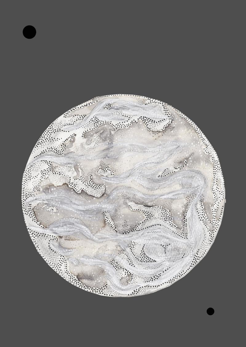 Planet01 – Unik sort-hvid vægkunst til dit hjem