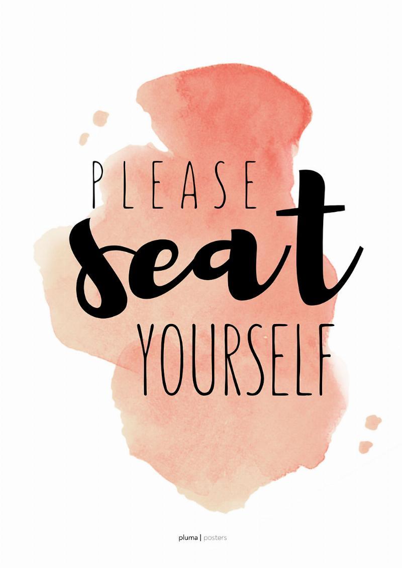 "Please Seat Yourself – Gammelrosa Plakat til Indretning"