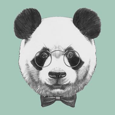Krammebamse Panda - Illux Vægkunst til Børneværelset