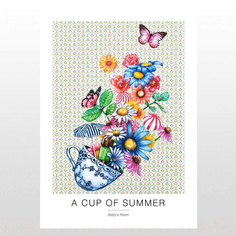 Kunstplakat "En kop sommer" – Bring sommeren hjem!