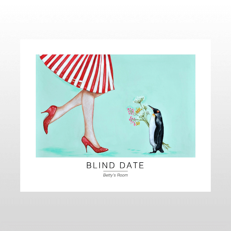 Unik kunstplakat "Blind Date" 50 x 40 cm – Vægkunsttilbud!