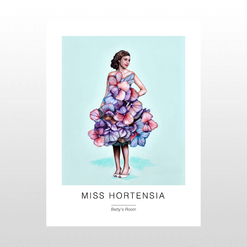 Kunstplakat "Miss Hortensia" – Elegant vægkunst til dit hjem