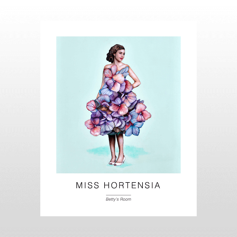 Kunstplakat "Miss Hortensia" 40 x 50 cm - Vægpynttilbud!