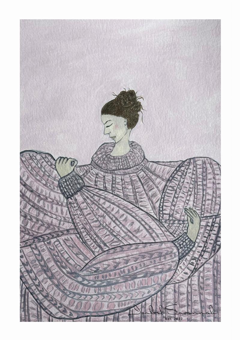 Stolt Af Min Strikkede Sweater - Kunsttryk af Isabel Savannah