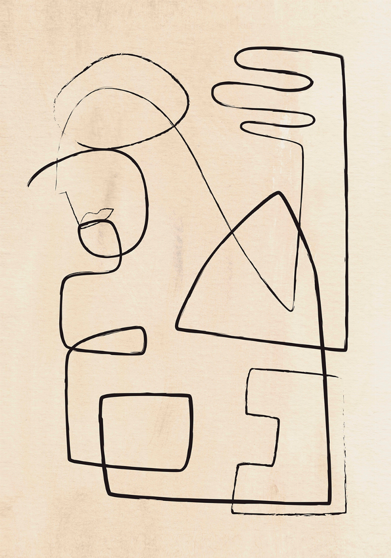 Minimalistisk Kunstplakat – Enkel Linje til Dit Hjem