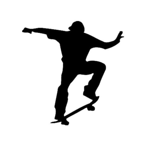 Stilfuld Skater Wallsticker – Sort/Hvid Vægkunst på Udsalg
