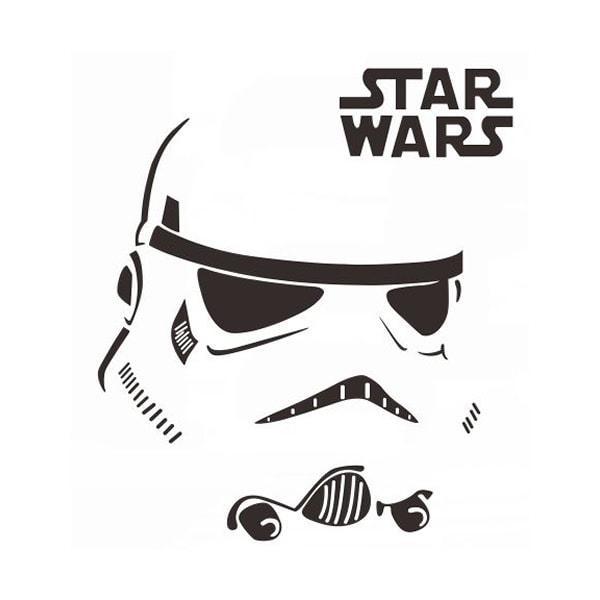 Star Wars Vægklistermærke – Stormtrooper Maske til Rummet