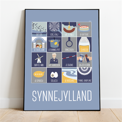 "Synnejylland Blå Plakat – Unik Kunst til Dit Hjem"