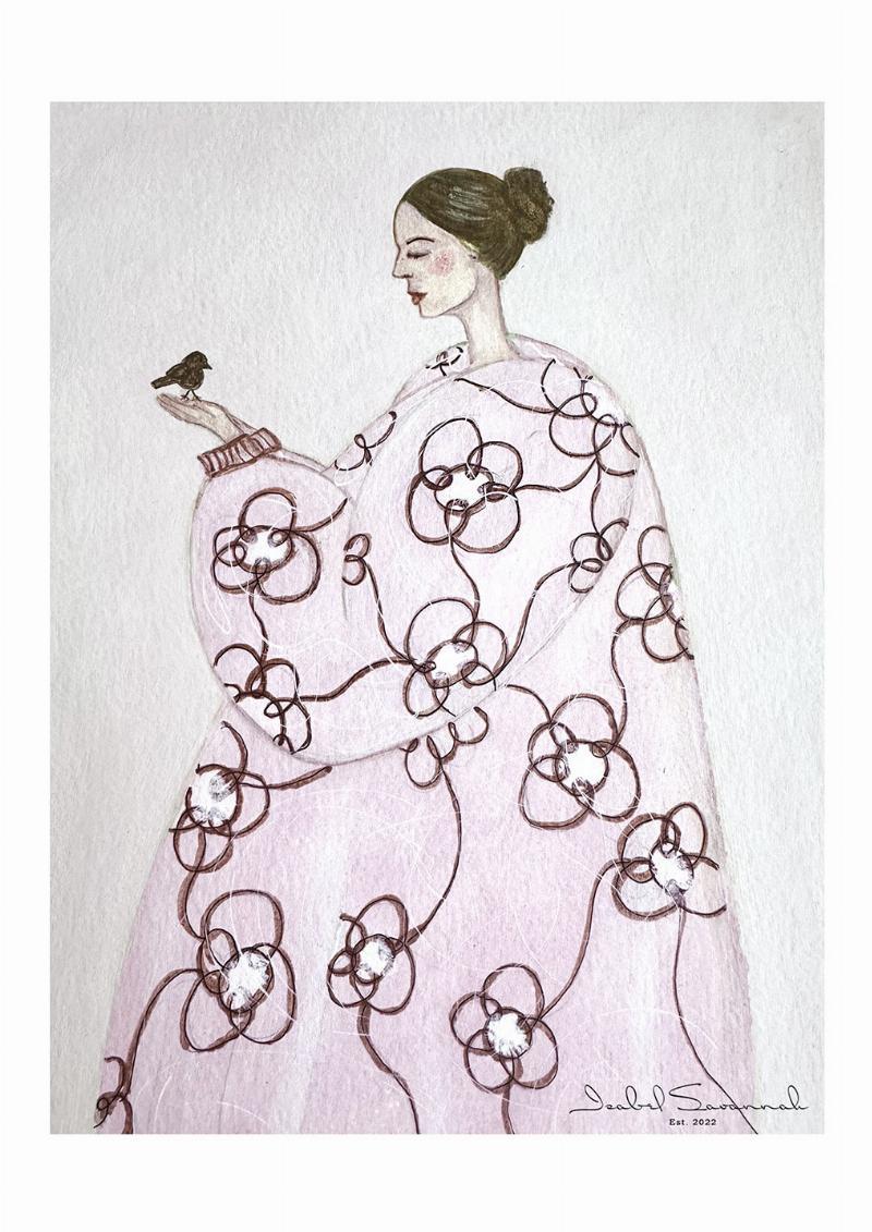 Betagende Pink Lady – Kunsttryk af Isabel Savannah