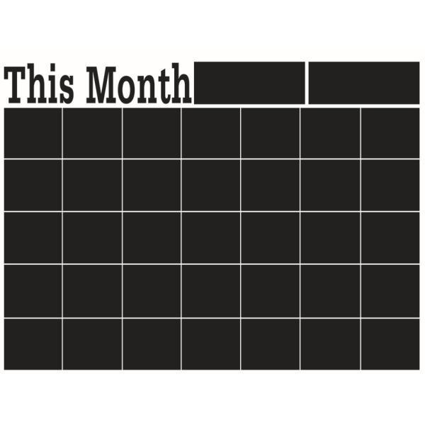 Kridttavle med Kalender – 'Denne Måned' 58x43cm