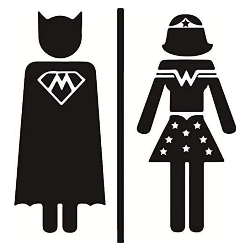 Sjovt Superhelte Toilet Skilt – Unik Vægdekoration til Badet